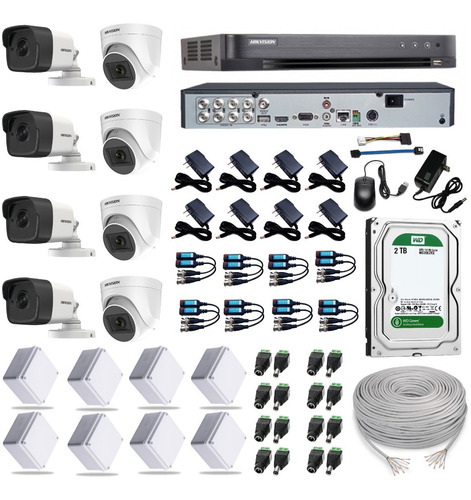 Kit Cámaras Seguridad Hikvision 8 Ch + 8 Cam + D.d 2 Tb 4k