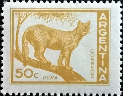 Argentina Fauna, Sello Gj 1125 Puma Marcada 1960 Mint L13857