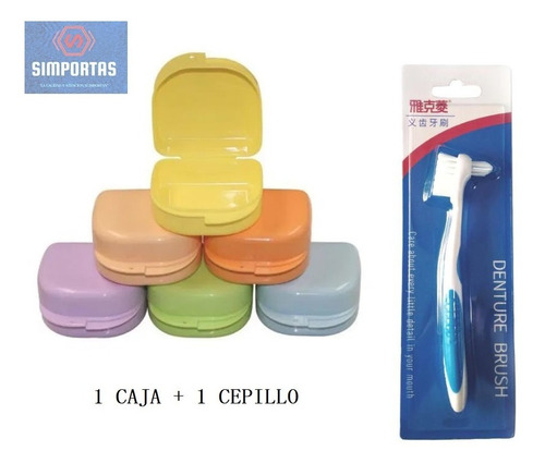 Imagen 2 de 7 de Cepillo Protesis Dental + Caja Para Guardar Protesis Stgo.