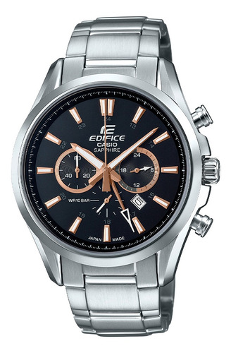 Reloj Edifice Efb-504jd-1adr En Acero Inoxidable Para Hombre Color de la correa Gris Color del fondo Negro