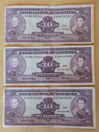 Billete 10bs Año 1995