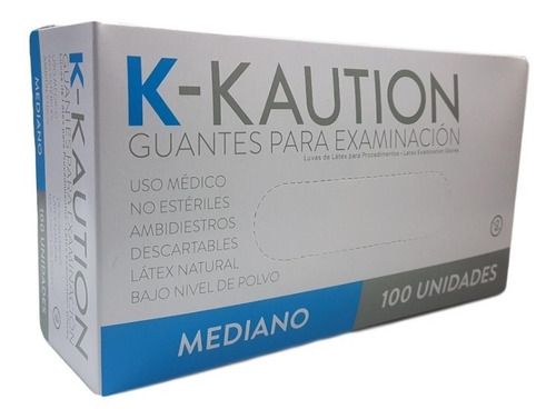 Guantes Latex Descartable X100 Unidades Anmat Talle M