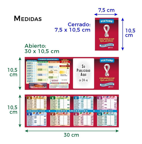 Imagen 2 de 6 de Fixture Qatar 2022 Pre Venta X100 C/ Publicidad Full Color