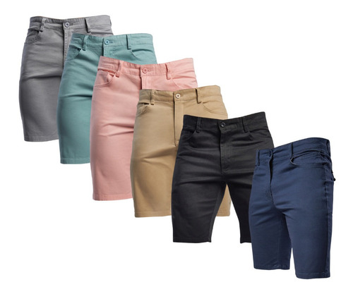 Paquete De 12 Bermudas De Gabardina Stretch Chb Chili Beans