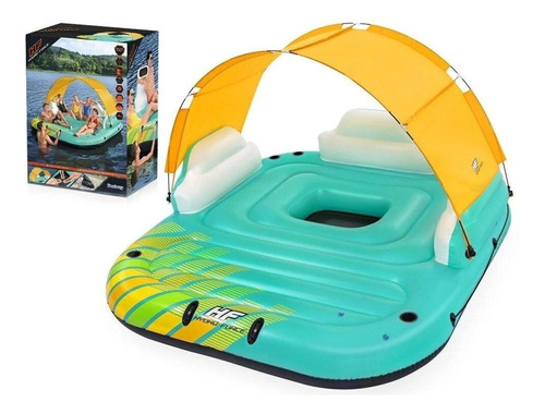 Isla Inflable Flotante Lancha Barco Bestway C/techo 5 Pers