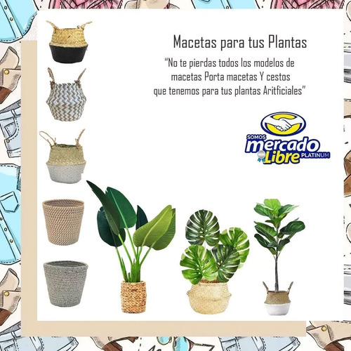 Ficus Artificial Planta Alta Interiores Con Maceta 74 Cm