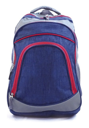 Mochila Con Portanotebook School Ill Rq 18  Azul Y Gris