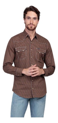 Camisa Vaquera Moderna Wrangler Manga Larga Hombre 726