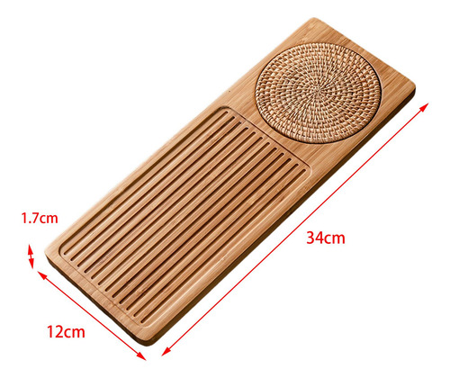 Bandeja Rectangular De Bambú Para Servir Té Chino, Tablero