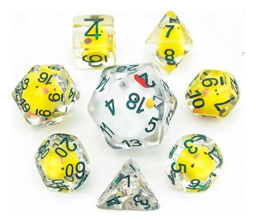 Juego De Dados Cusdie Dnd De 8 Dados Poliédricos Lleno De Un