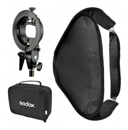 Soft Box Plegable/colapsable Marca Godox 40x40 Cm  P/flash De Zapata Con Rótula Stype Y Bolso Para Transporte 