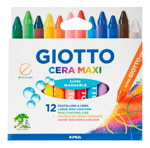 Crayón Giotto Cera Maxi 12 Colores