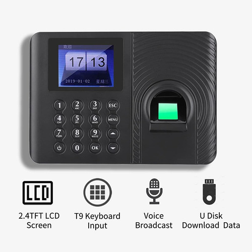 Imagen 2 de 9 de Reloj Biométrico Control De Asistencia Huella En Español