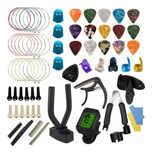 Kit De Accesorios Para Guitarra Acustica Cuerdas 66 Unidades