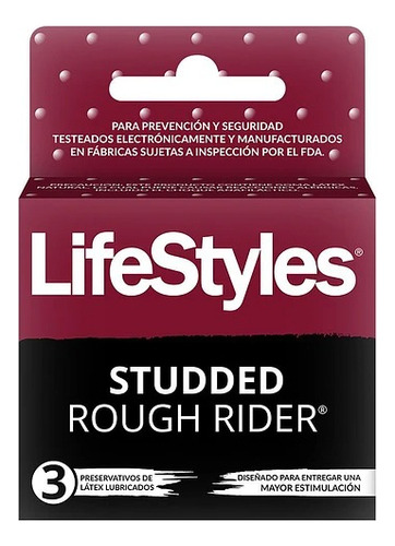 Preservativos De Latex Lubricados Studded 3u Lifestyles