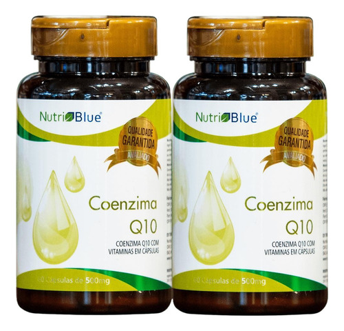 Kit 2 Coenzima Q10 500mg Em Capsulas - Nutriblue