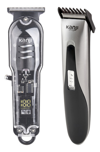 Combo Cortadora De Pelo Kanji + Cortadora De Barba Color Gris