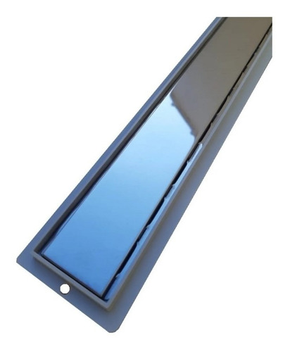 Desagüe seco para suelo plano con rejilla de acero inoxidable, 5 x 100 cm