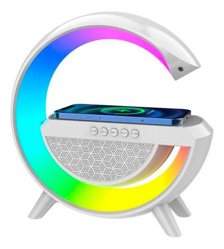 Carregador Indução Luminária Smart Led Speak Sound Bluetooth