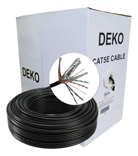 Cabo De Rede Blindado Cat5e 305 Metros Caixa Fastbox 24 Awg