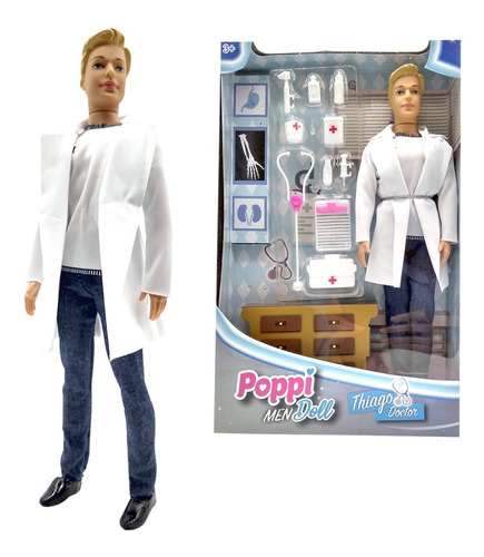Imagen 3 de 7 de Poppi Muñeco Thiago Doctor Con Accesorios 6524-b311 E. Full