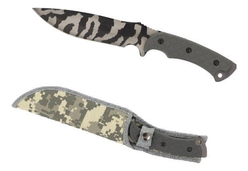 Cuchillo Camuflado 30cm De Caza, Combate Con Funda