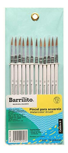 Barrilito P30008 Pincel Para Acuarela, 12 Piezas, 8 Paquetes