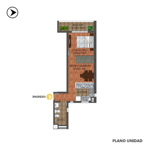 Departamento 1 Dormitorio, Divisible, Balcón En Venta - Rosario