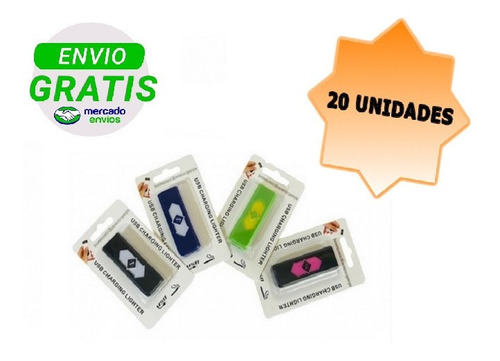 Set 20 Encendedor Usb Recargable Envio Gratis