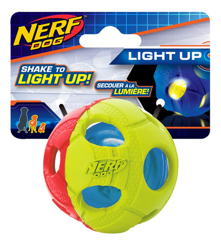 Dog Toy Nerf Dog Led Bash Ball 6,35 Cm De Diâmetro Vermelha/