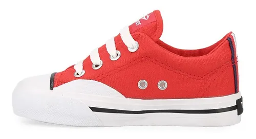 Zapatillas topper de lona rojas sale