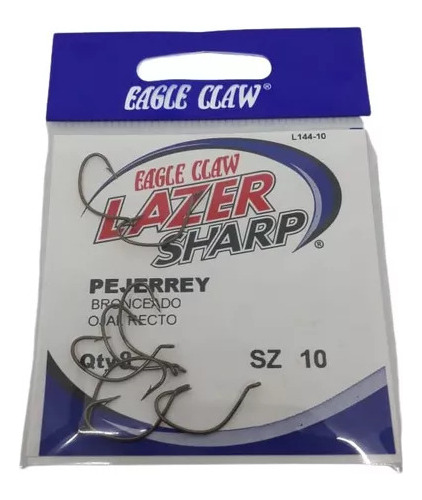 Anzuelos Eagle Claw L144 N10 Pesca Pejerrey X8u Lazer Sharp