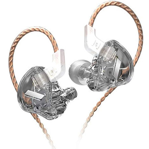 Auriculares In Ear Kz Acoustics Edx Con Microfono Transparente Gris Monitoreo Profesional