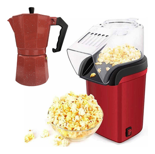 Combo Maquina Pop Corn Canchita+cafetera Italiana De 6 Tazas