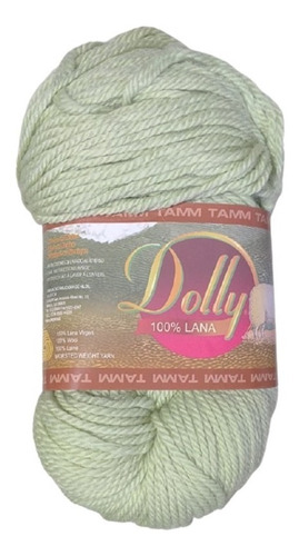 Estambre Dolly Lana 100% Lana Australiana Madeja De 100g Color Verde menta