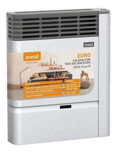 Calefactor Emege Euro Tiro Balanceado 3500c Ce2135