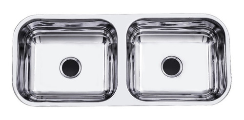 Cuba Dupla 84x34x17cm Aço Inox 430 Válvula/sifão Tecnocuba