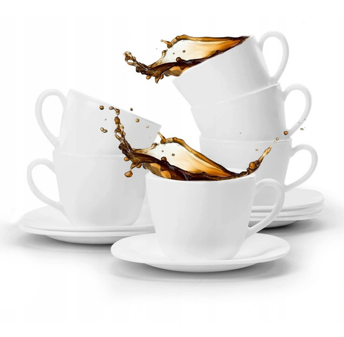 Imagen 1 de 8 de Juego De 6 Tazas Para Café Parma Bormioli Vidrio Opal 220ml
