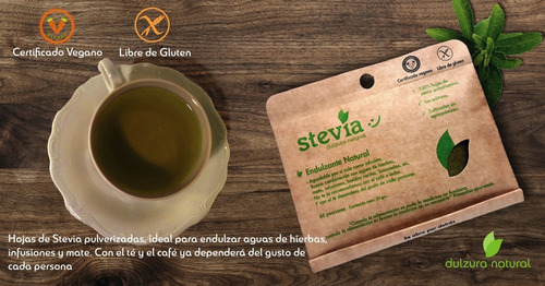 Imagen 2 de 2 de Stevia En Hojas 40gr - 90 Porciones - Dulzura Natural