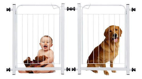 Portão Pet Bebê Slim Reforçado Casa Proteção Segurança Aço Cor Branco