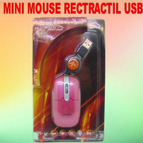 Mouse Usb Con Cable Rosado