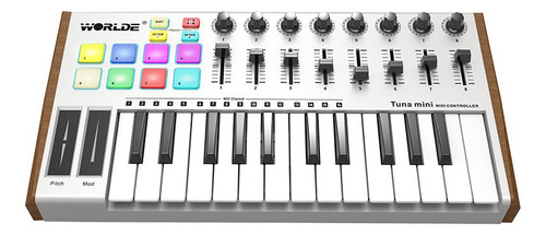 Mini Teclado Midi Worlde Tuna De 25 Teclas, Usb