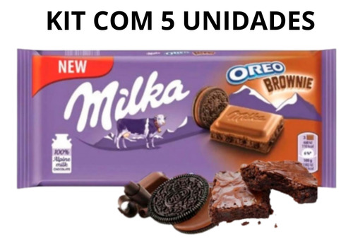 Milka Oreo Brownie 100gr Kit Com 5 500-gramas