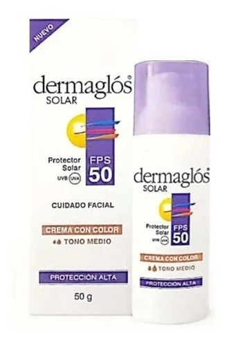 Dermaglos Solar Factor 50 Facial 50gr Crema Color Medio