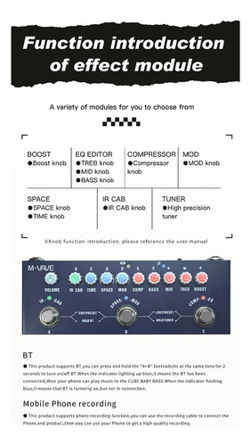 Pedal De Efecto M-vave Cube-baby Bass Azul