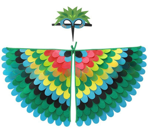 A Disfraz De Cuervo Con Plumas De Pavo Real De Pájaro Con