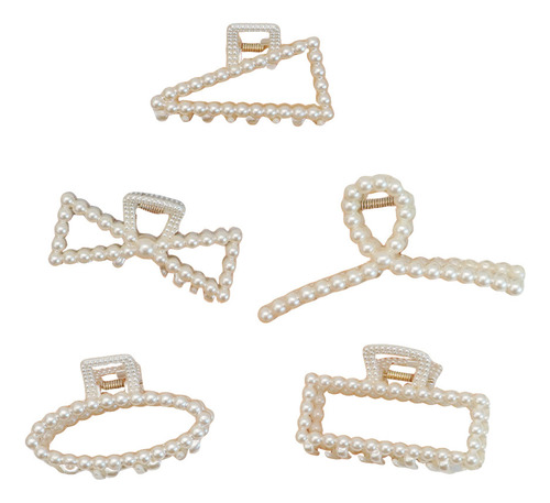 Juego De Pinzas De Pelo Con Forma De Perlas De Estilo Mixto