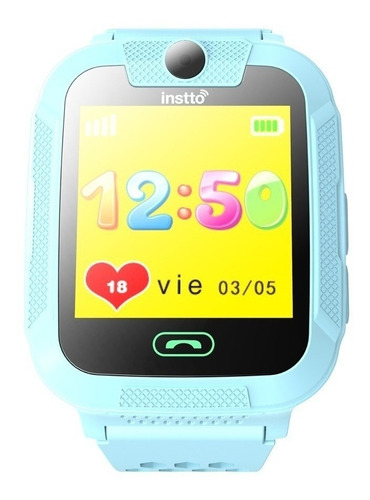 Smartwatch Instto Child GPS 2 1.4" con red móvil caja  celeste, malla  celeste de  silicona