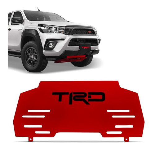 Protetor De Carter Hilux 2016 A 2021 Trd Vermelho Peito Aço