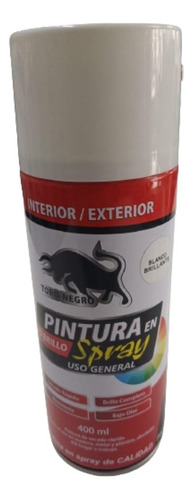 Pintura Spray Toro Negro Blanco Brillante 400ml